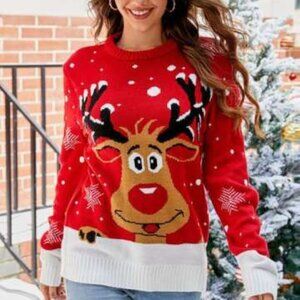 2024 Custom Warm Family Couple Christmas Sweater Vintage Unisex Pullover Ugly Me